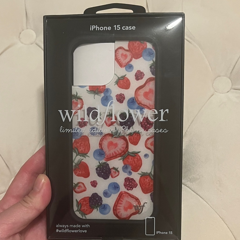 Wildflowers iPhone 15 Case - strawberries and fruit